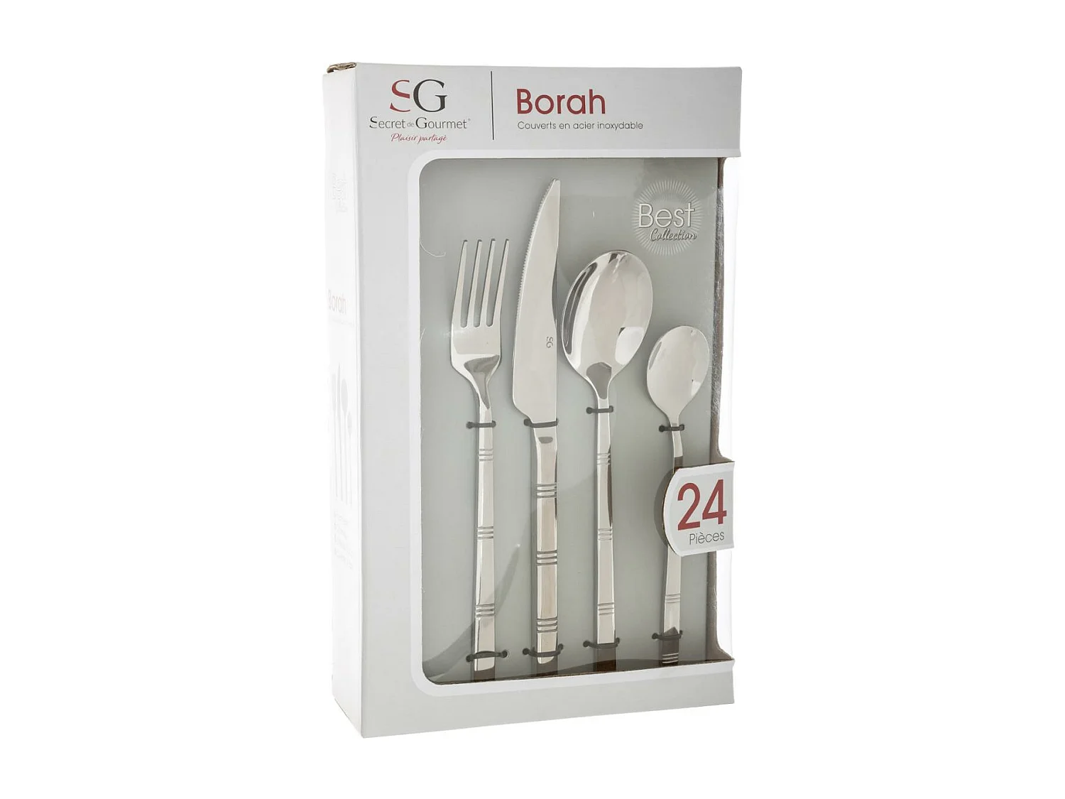 Ménagère Inox 24 Pièces "Borah" 22cm Argent