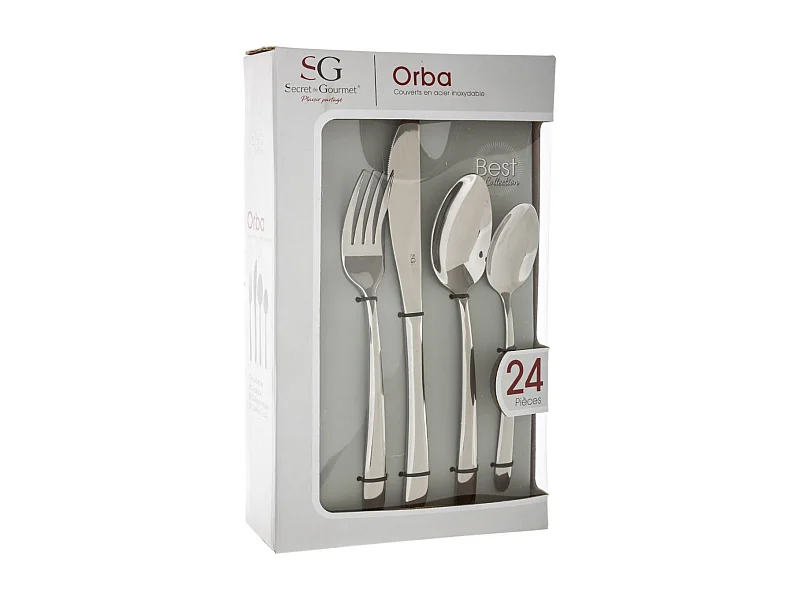Ménagère Inox 24 Pièces "Orba" 23cm Argent