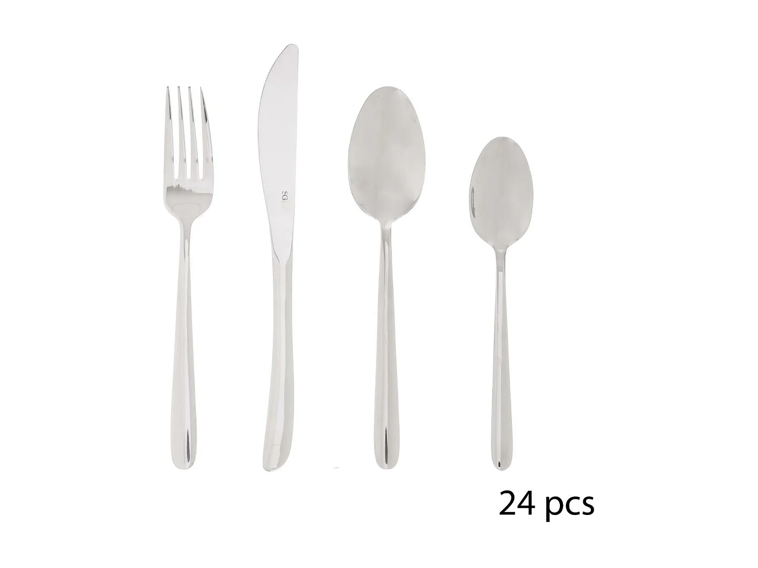 Ménagère Inox 24 Pièces "Orba" 23cm Argent