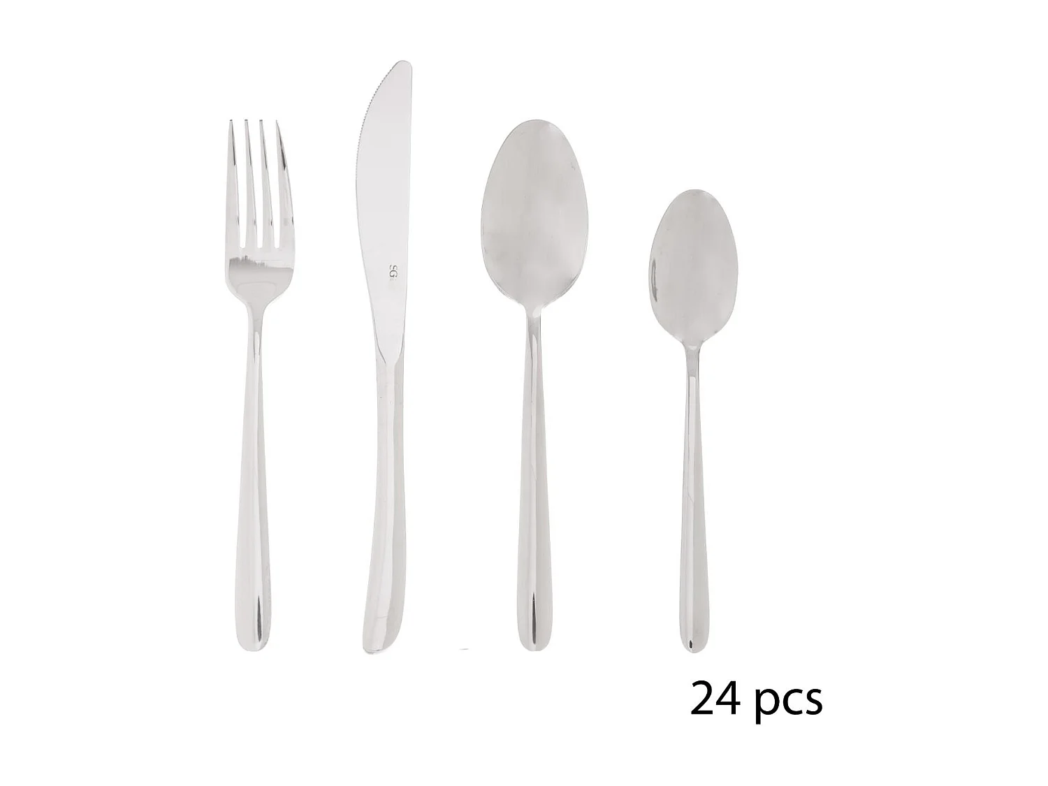 Ménagère Inox 24 Pièces "Orba" 23cm Argent