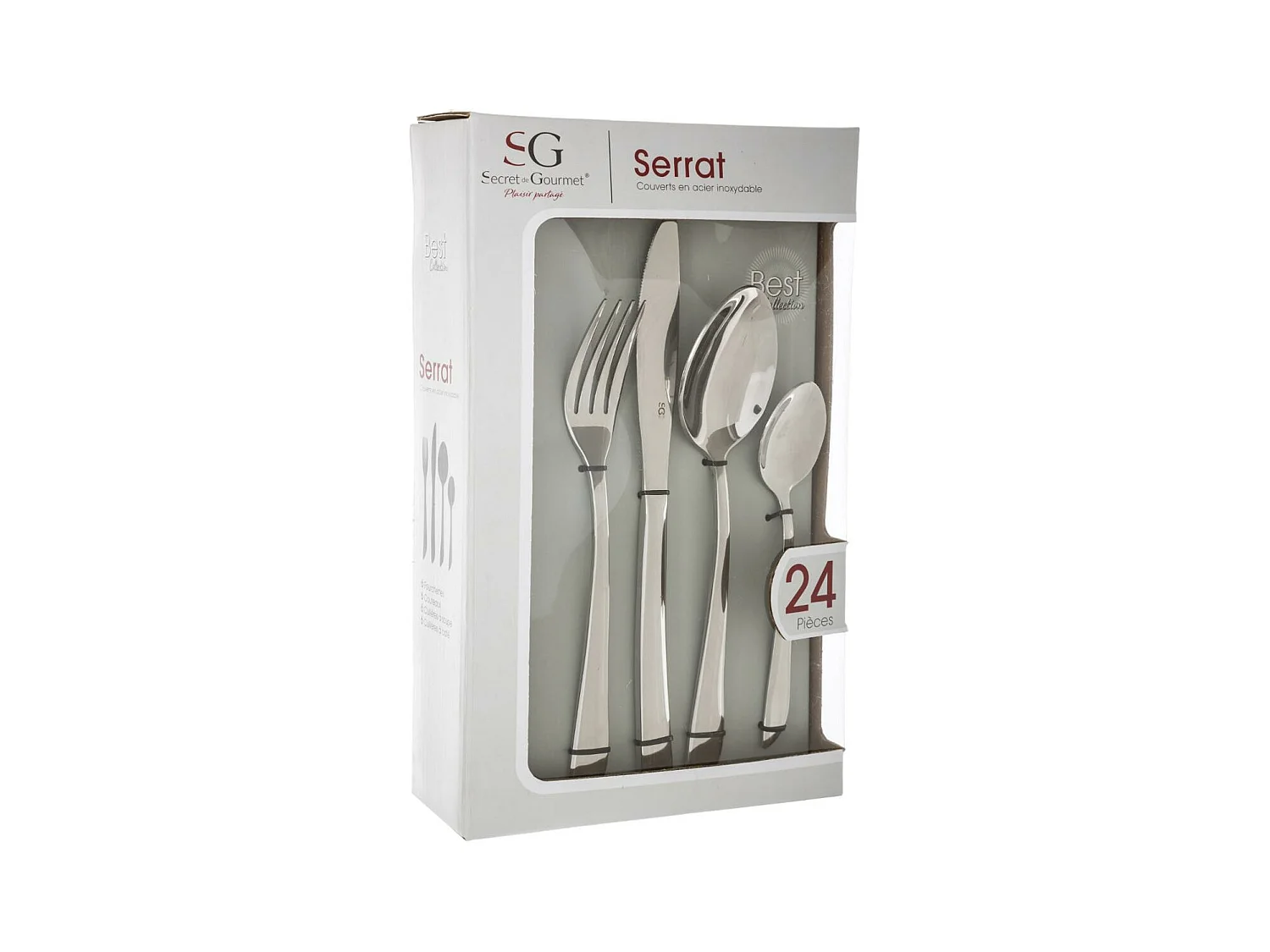 Ménagère Inox 24 Pièces "Serrat" 23cm Argent