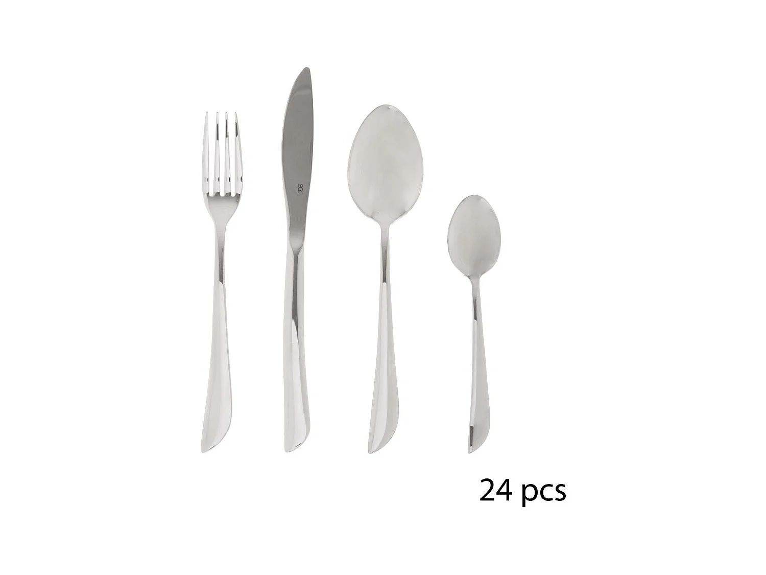 Ménagère Inox 24 Pièces "Serrat" 23cm Argent