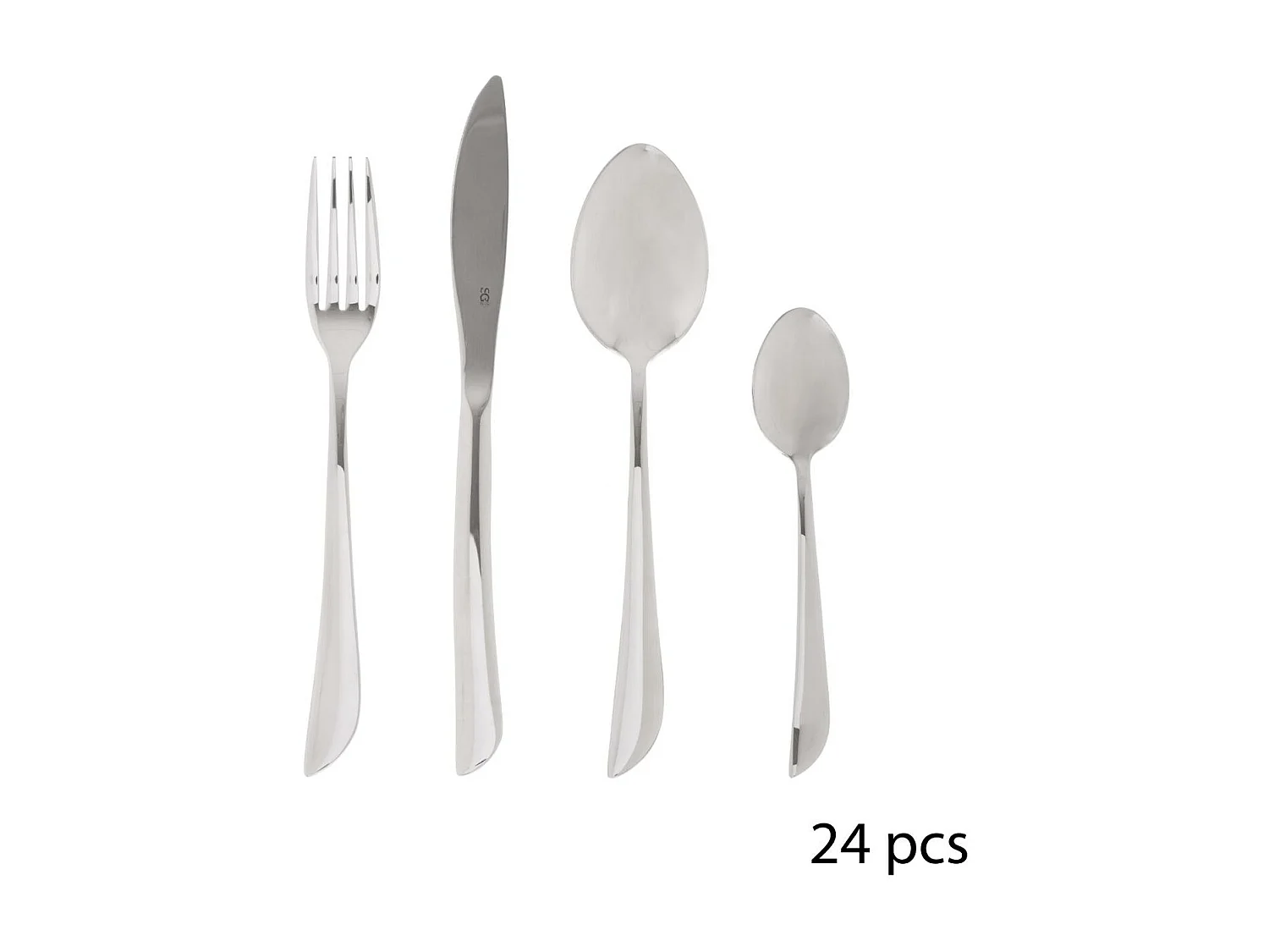 Ménagère Inox 24 Pièces "Serrat" 23cm Argent