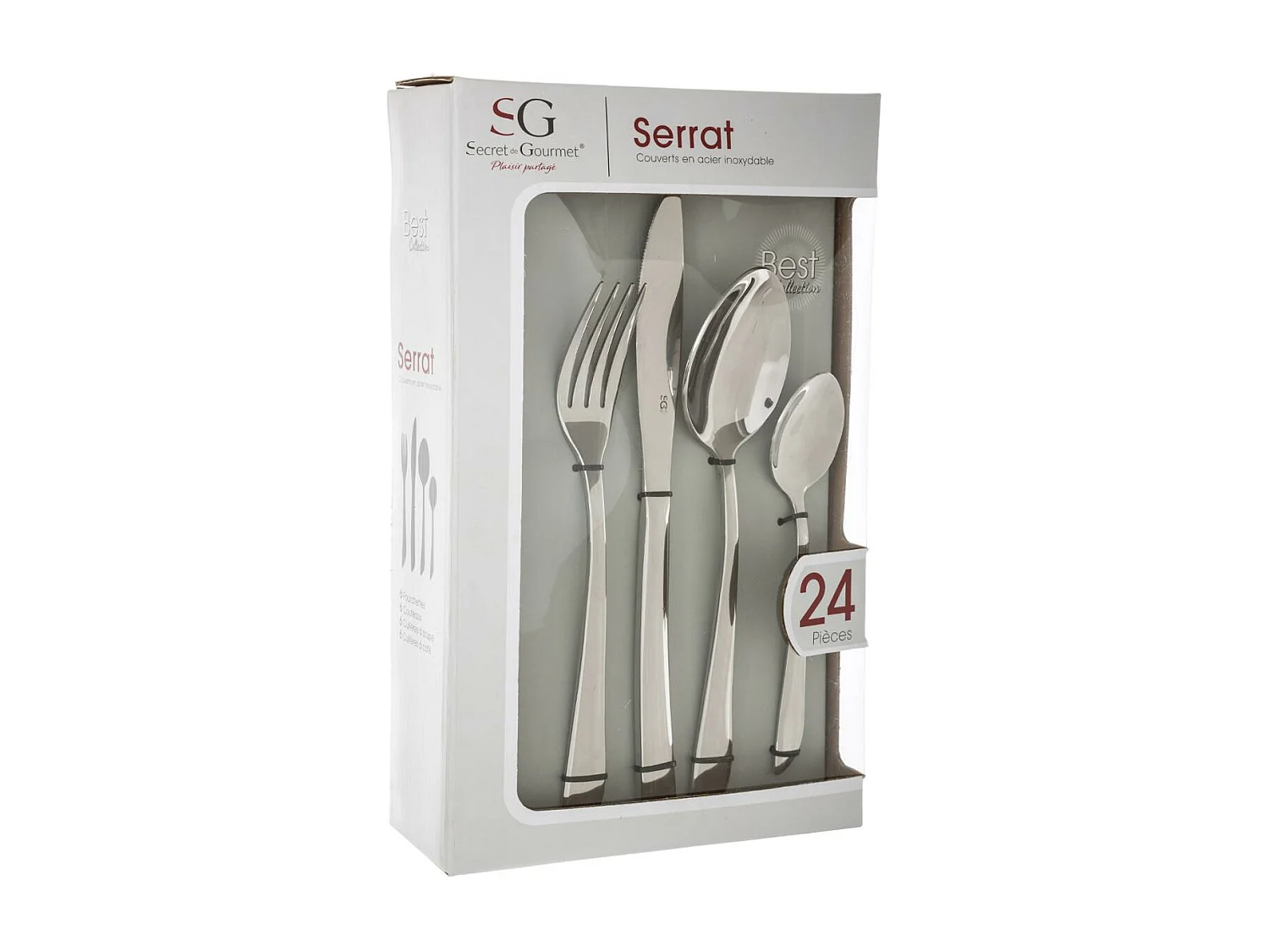 Ménagère Inox 24 Pièces "Serrat" 23cm Argent