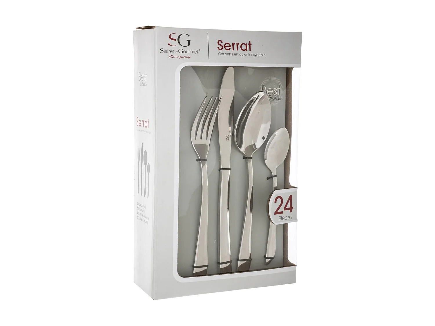 Ménagère Inox 24 Pièces "Serrat" 23cm Argent