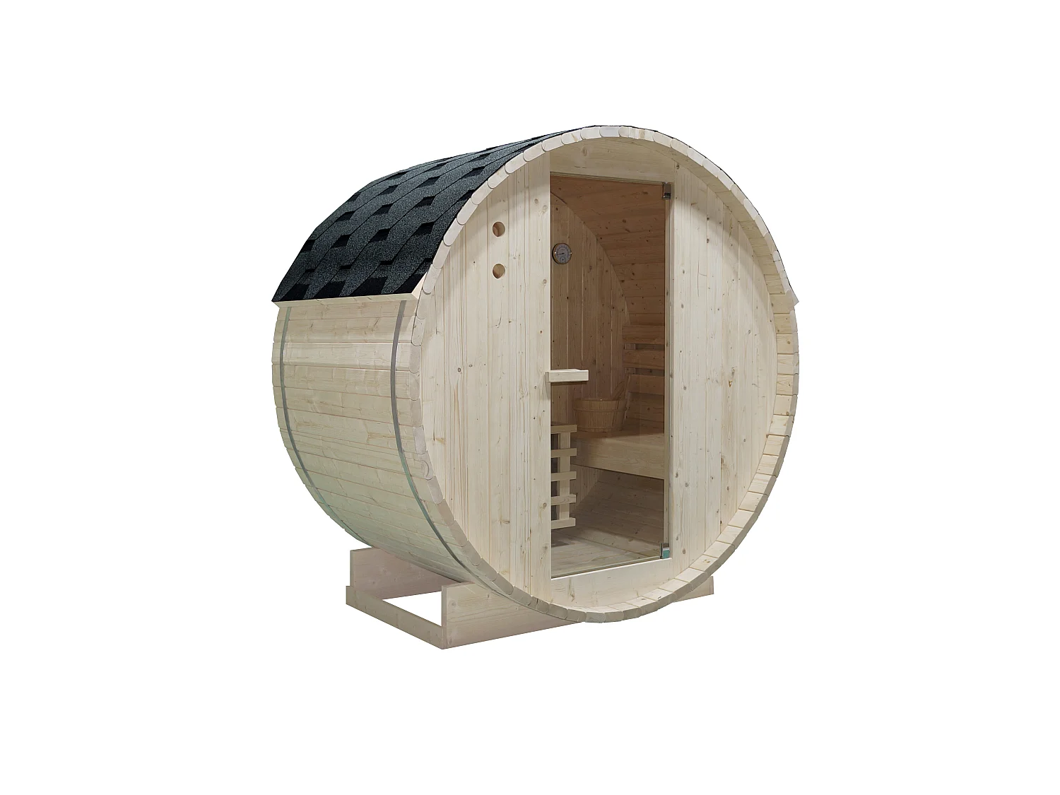 Gartensauna 2 Personen mit Ofen 3,5 kW - 185 x 120 x 190 cm - ISOKYRO