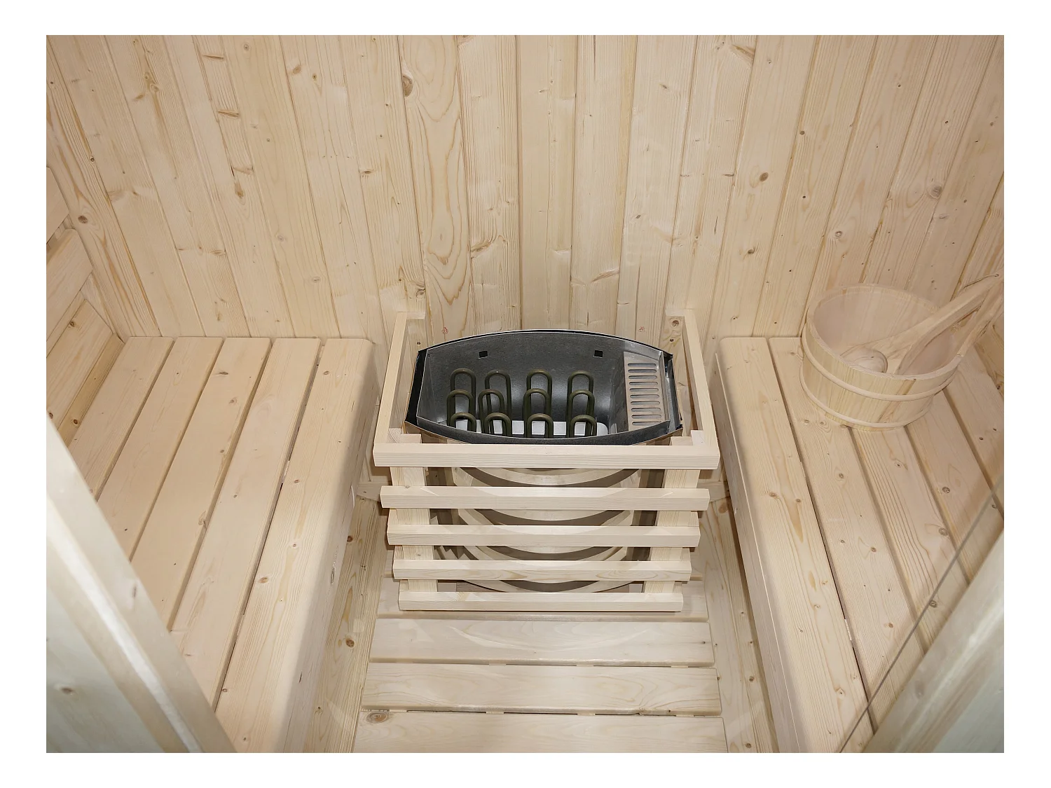Gartensauna 2 Personen mit Ofen 3,5 kW - 185 x 120 x 190 cm - ISOKYRO