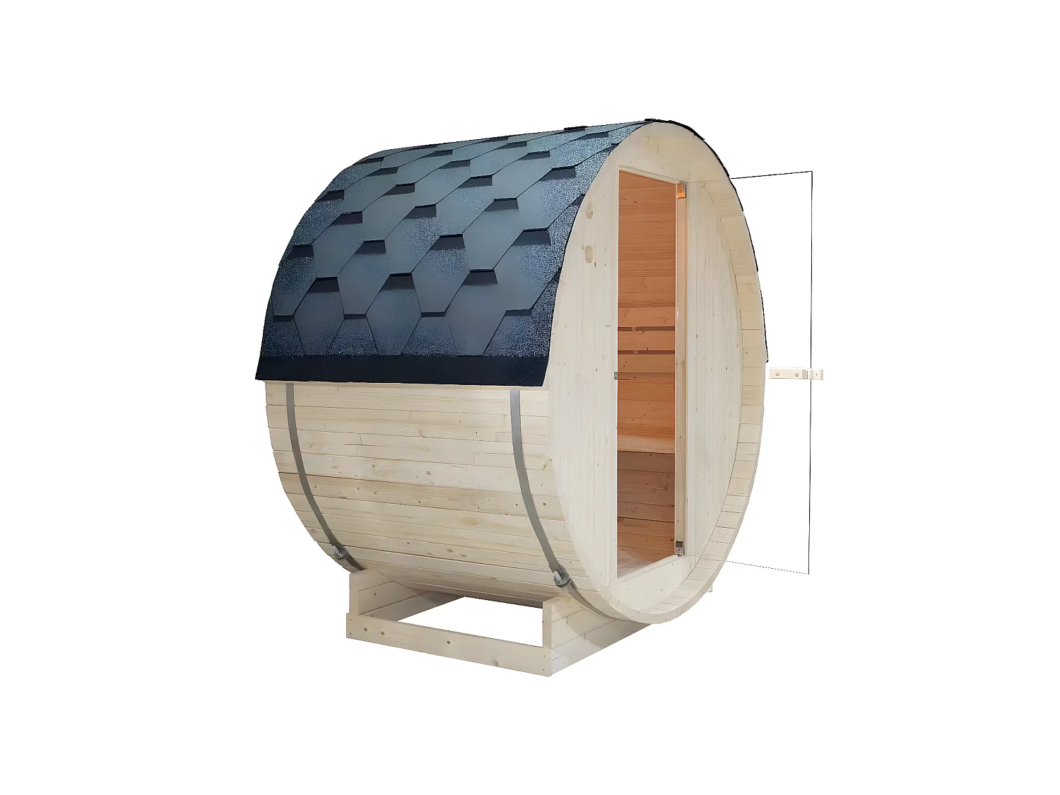 Gartensauna 2 Personen mit Ofen 3,5 kW - 185 x 120 x 190 cm - ISOKYRO