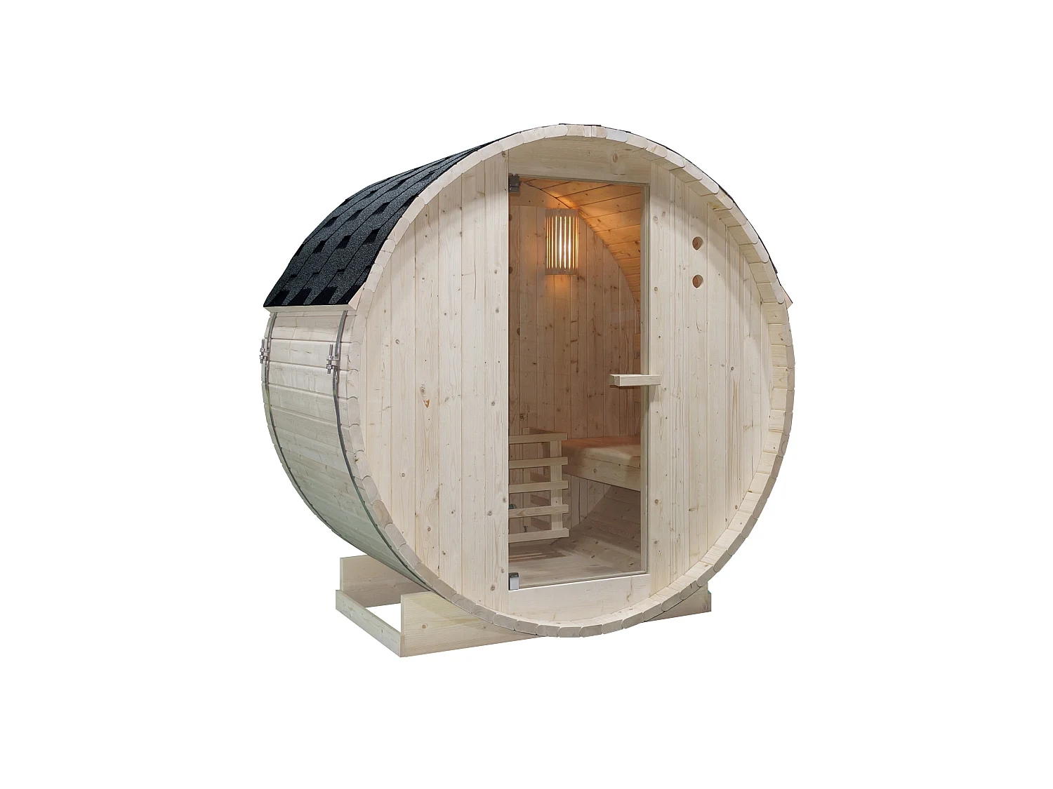 Gartensauna 2 Personen mit Ofen 3,5 kW - 185 x 120 x 190 cm - ISOKYRO