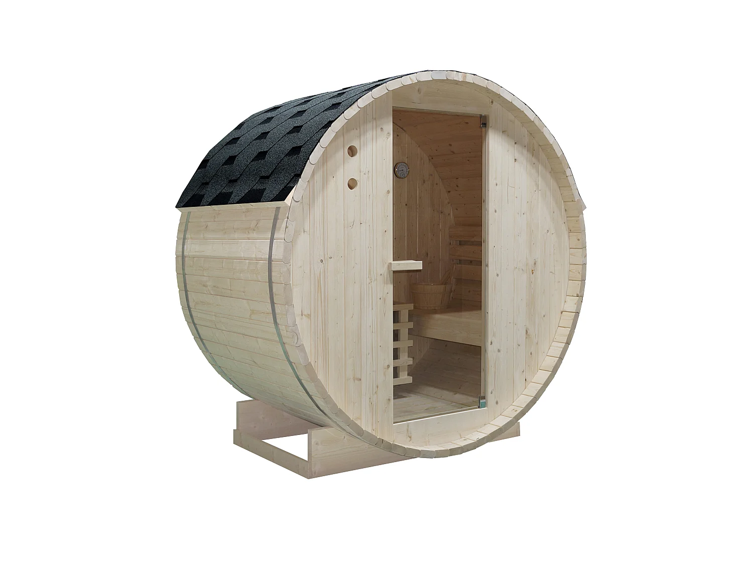 Gartensauna 2 Personen mit Ofen 3,5 kW - 185 x 120 x 190 cm - ISOKYRO
