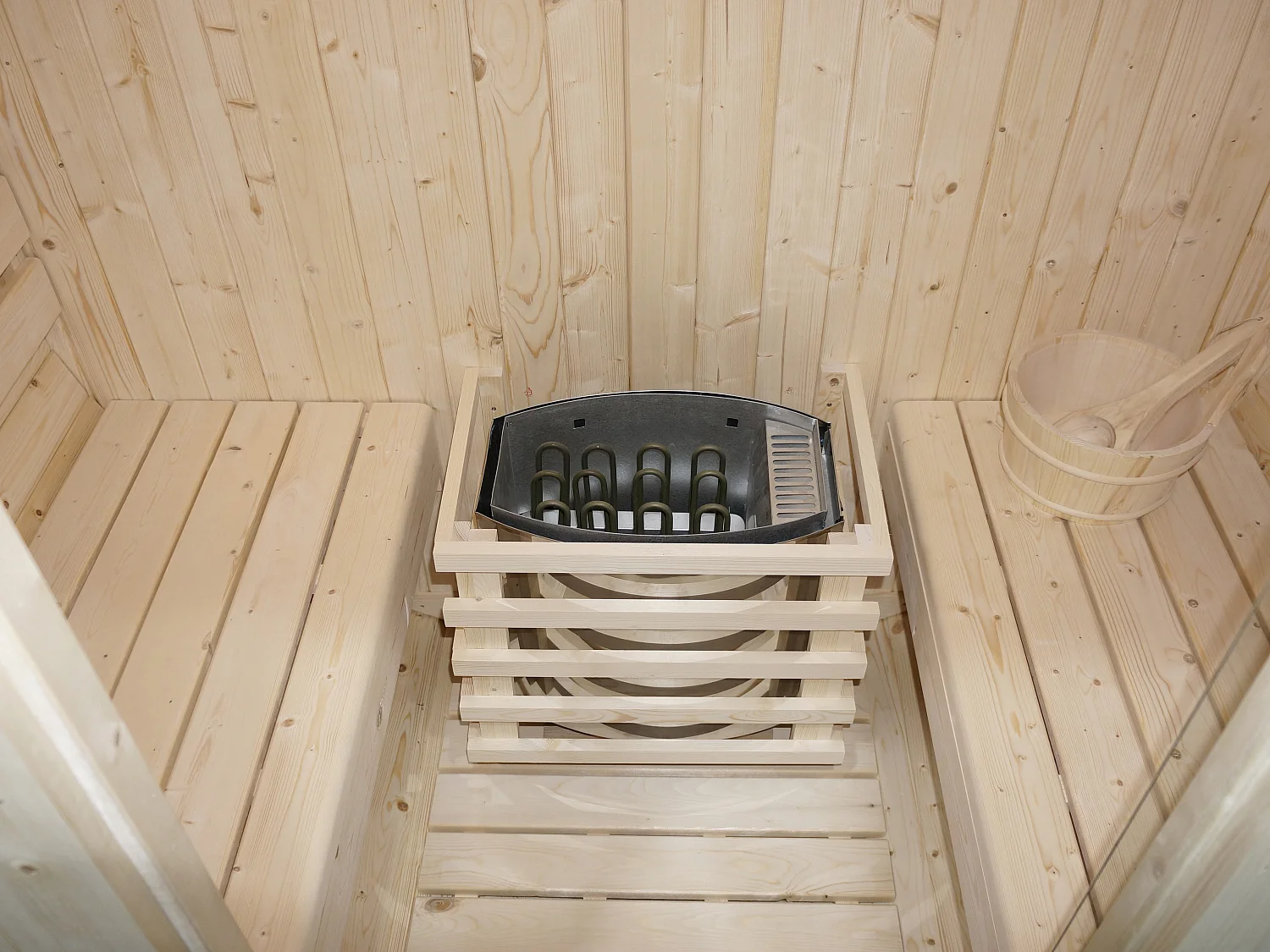 Gartensauna 2 Personen mit Ofen 3,5 kW - 185 x 120 x 190 cm - ISOKYRO