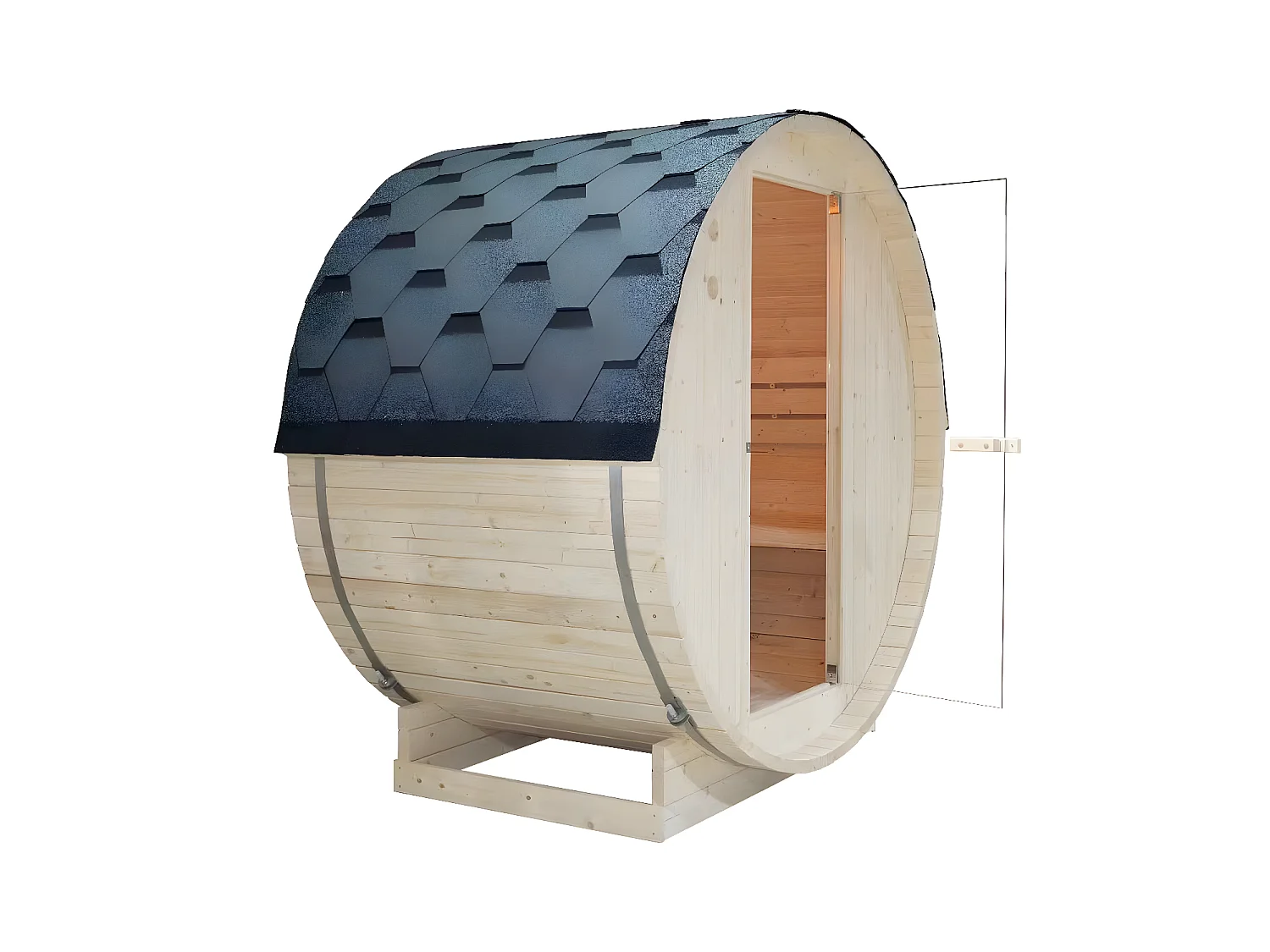 Gartensauna 2 Personen mit Ofen 3,5 kW - 185 x 120 x 190 cm - ISOKYRO