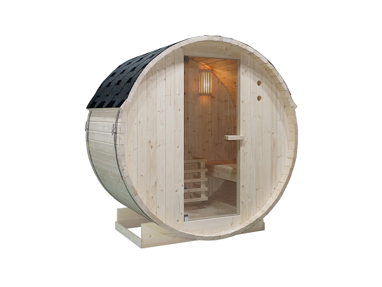 Gartensauna 2 Personen mit Ofen 3,5 kW - 185 x 120 x 190 cm - ISOKYRO