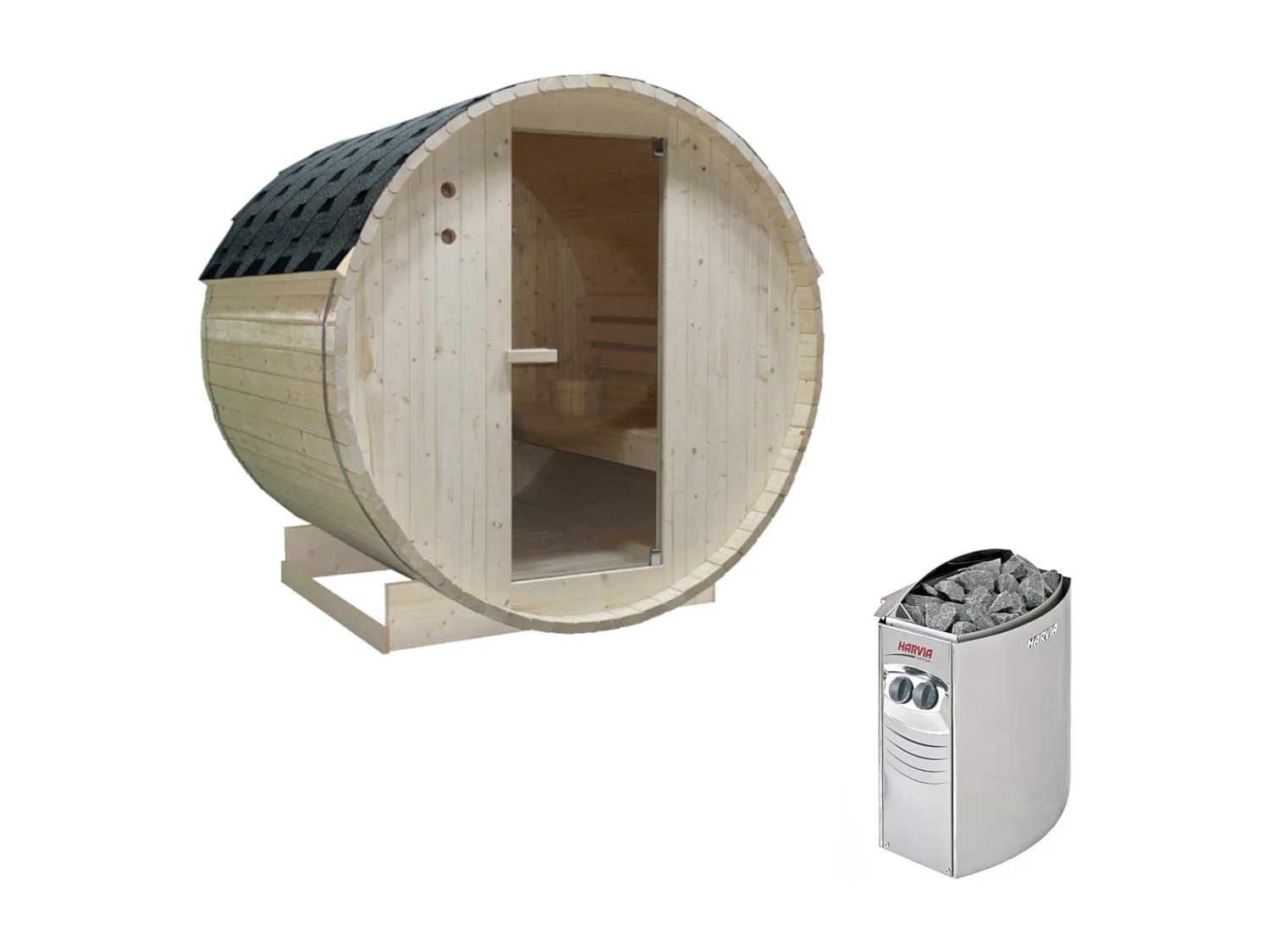 4-persoons buitensauna met 6KW kachel - B185 x D180 x H190 cm - ISOKYRO