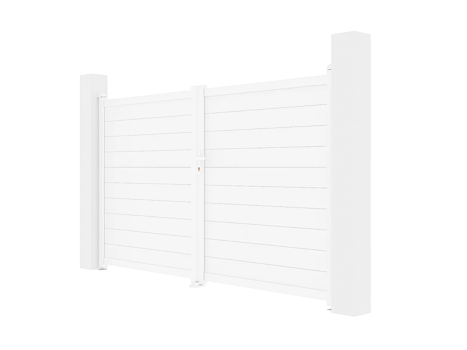 Elektrische draaipoort van aluminium L305 x H181 cm wit - NAZARIO