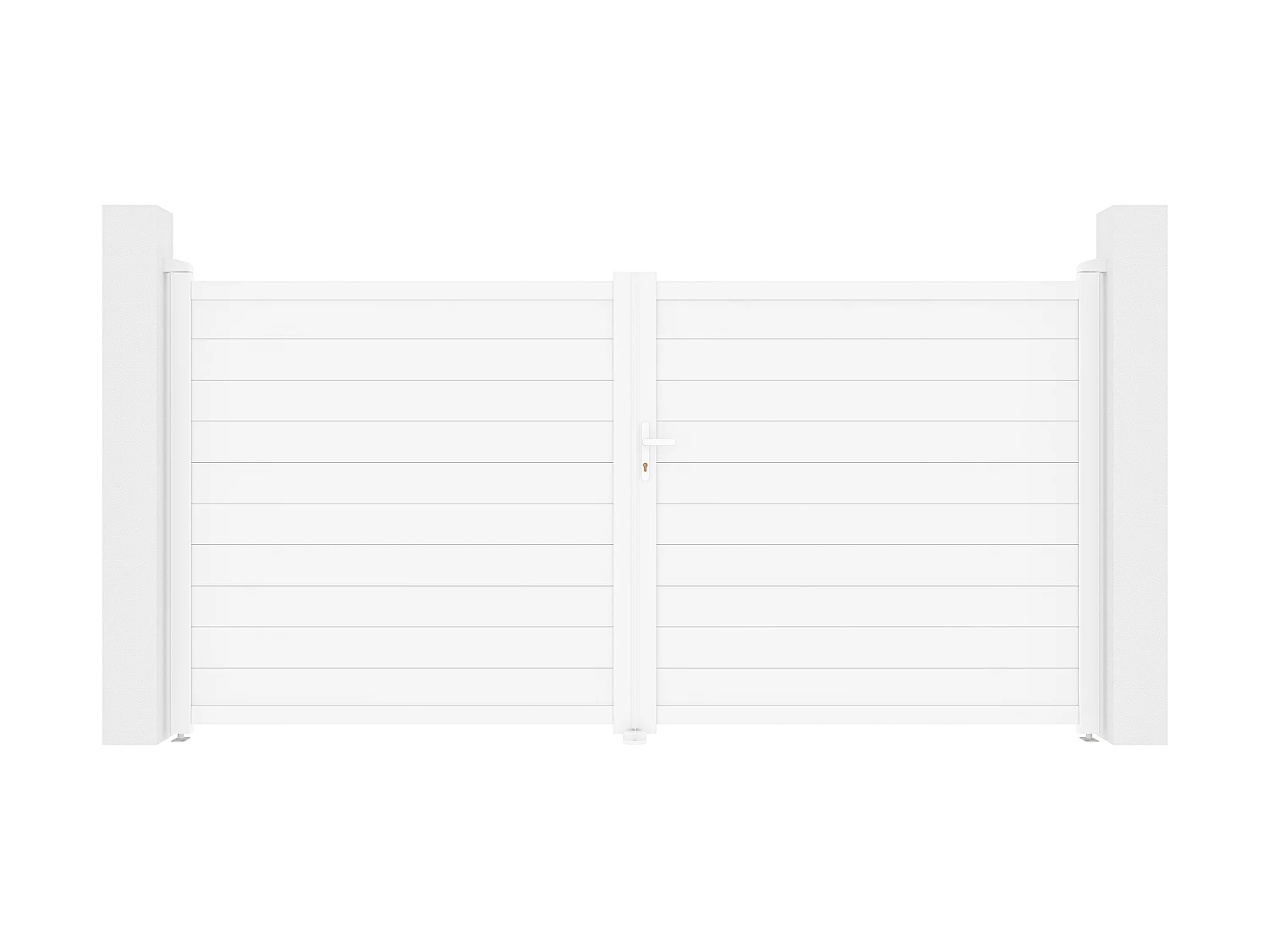 Elektrische draaipoort van aluminium L355 x H181 cm wit - NAZARIO