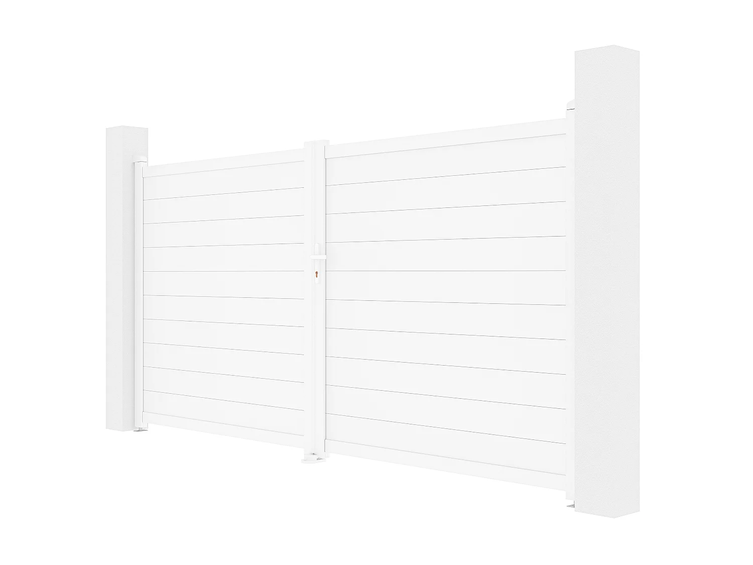 Portail électrique battant aluminium plein L355 x H181 cm blanc - NAZARIO