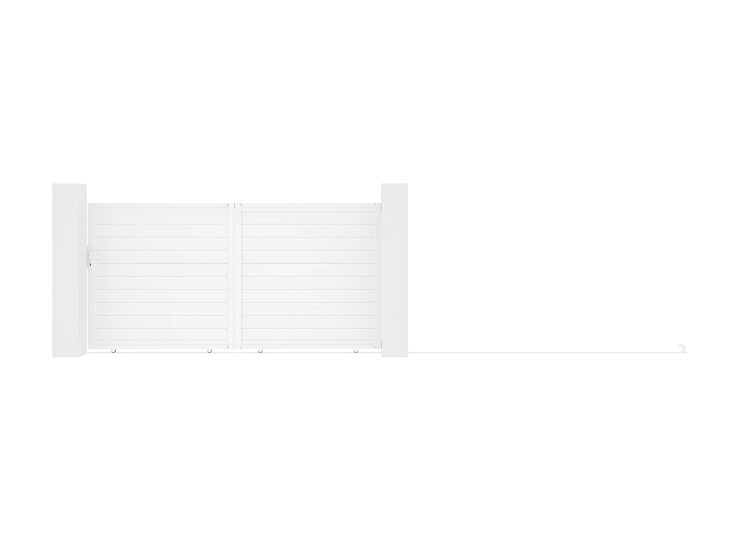 Portão elétrico de correr alumínio C374 x A180 cm branco - NAZARIO