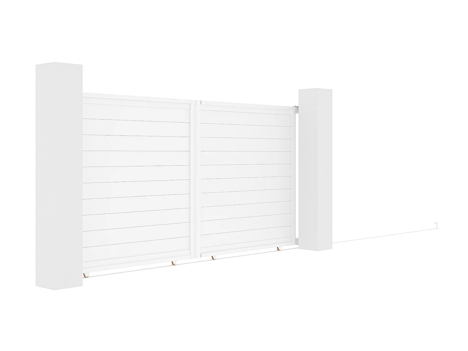 Portão elétrico de correr alumínio C374 x A180 cm branco - NAZARIO