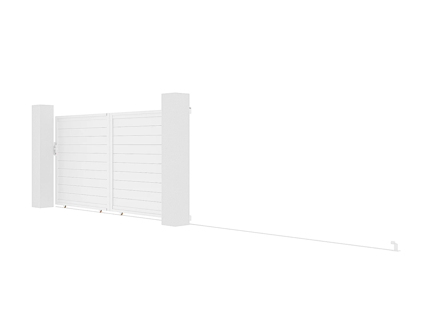 Portão elétrico de correr alumínio C374 x A180 cm branco - NAZARIO