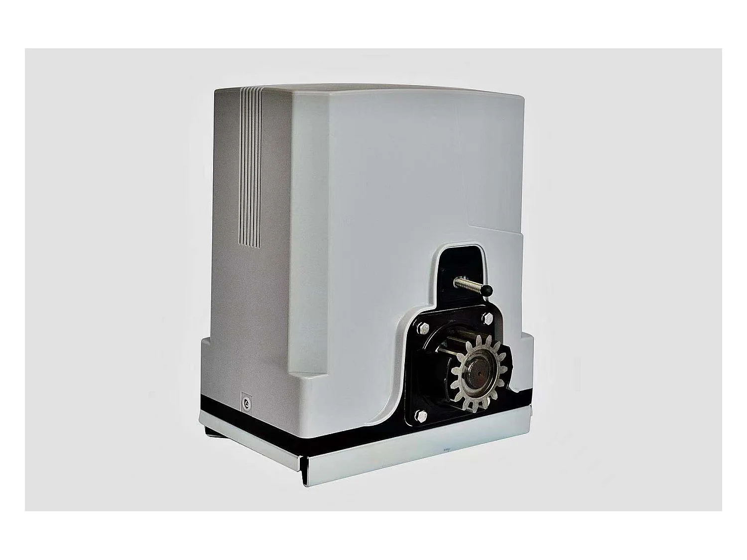 Portail électrique coulissant aluminium plein L374 x H180 cm blanc - NAZARIO