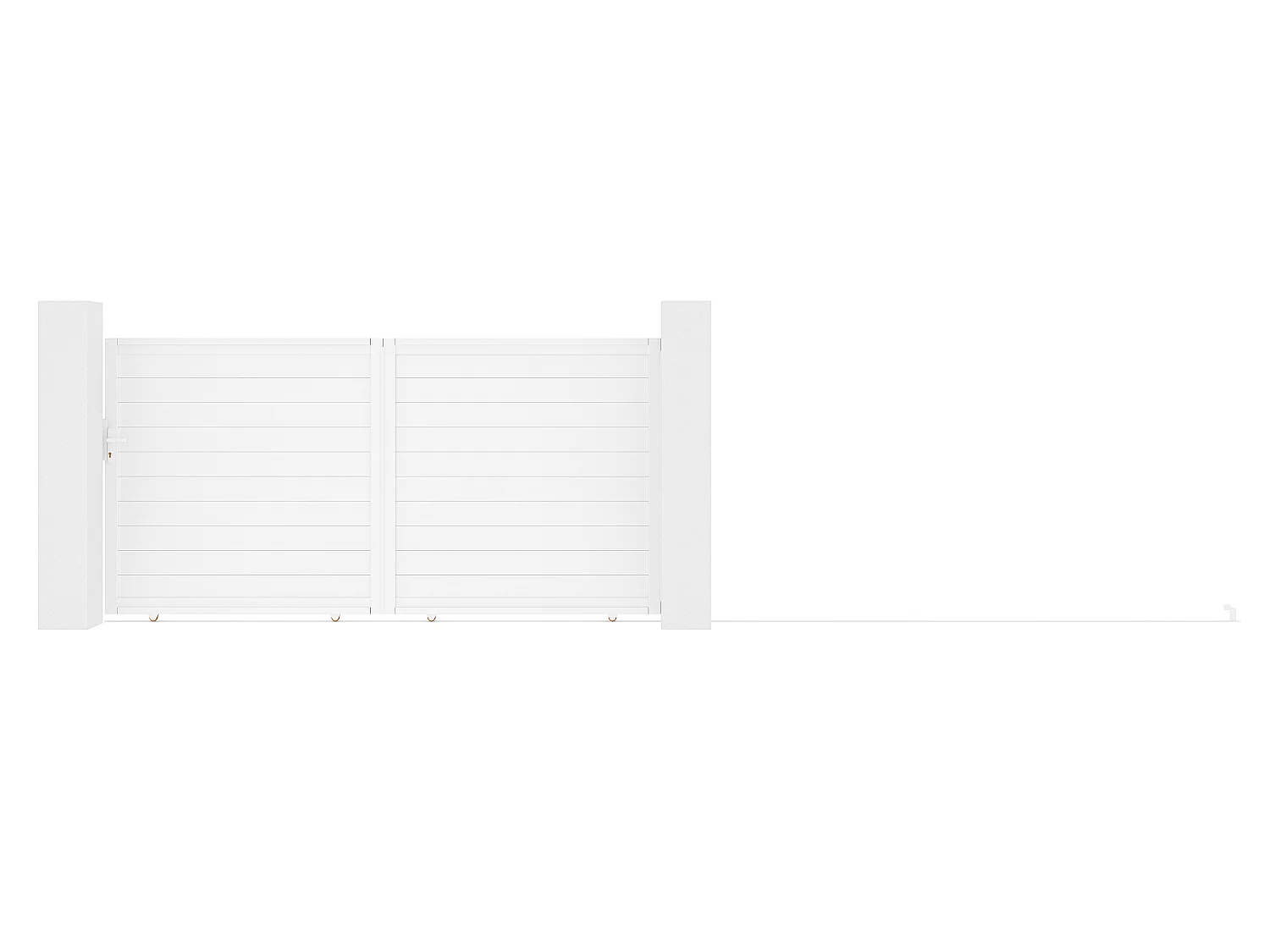 Elektrische schuifpoort van aluminium L374 x H180 cm wit - NAZARIO