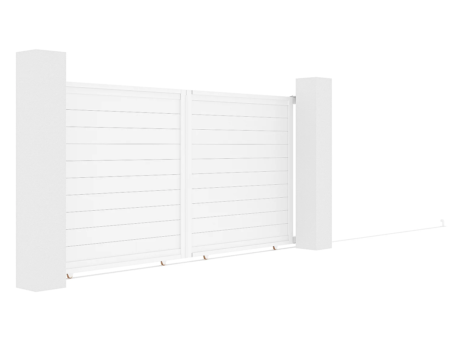 Elektrische schuifpoort van aluminium L374 x H180 cm wit - NAZARIO