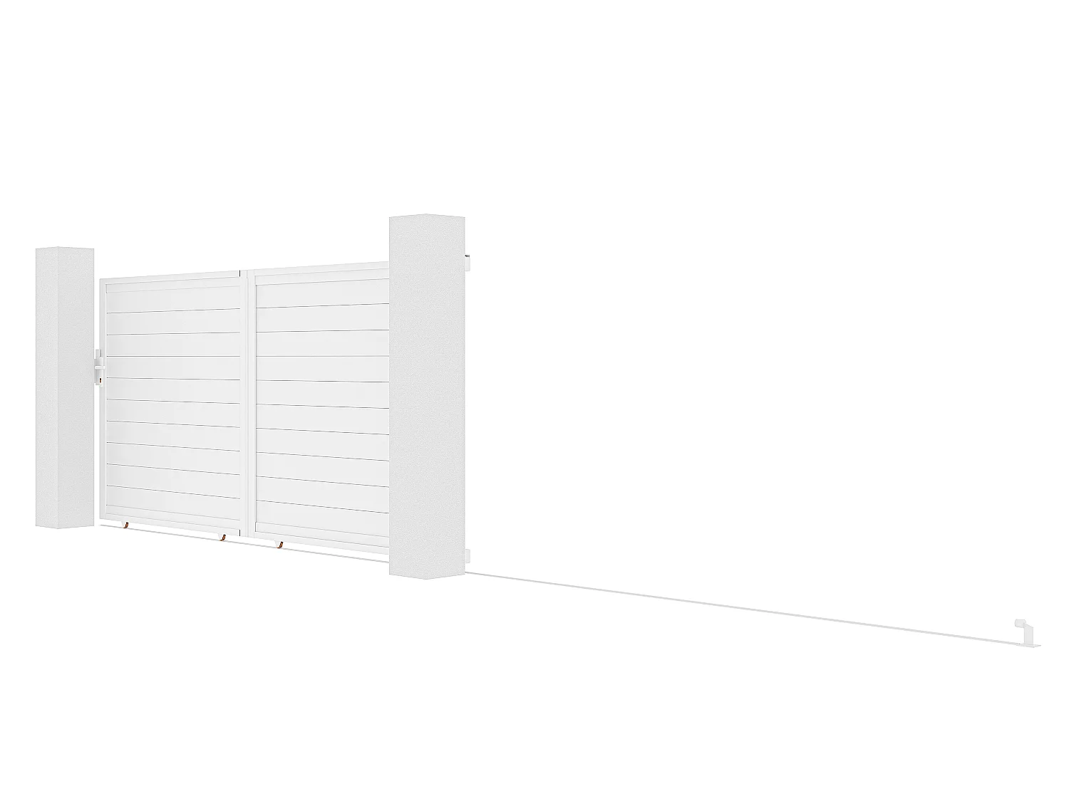 Elektrische schuifpoort van aluminium L374 x H180 cm wit - NAZARIO