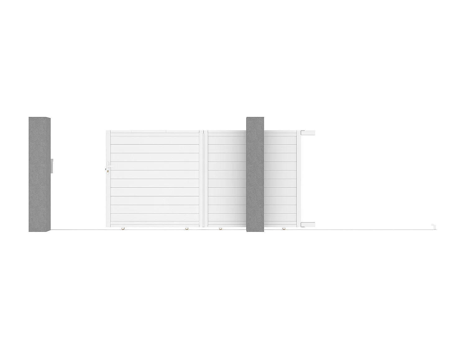 Portón eléctrico corredero de aluminio Ancho 374 x Alt. 180 cm blanco - NAZARIO