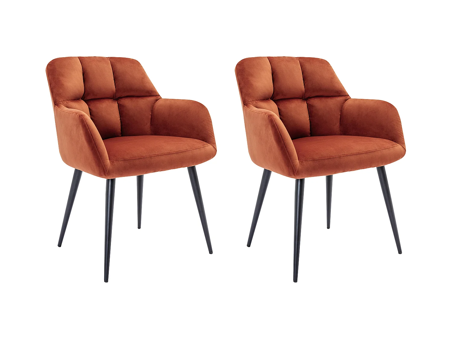 Set van 2 stoelen met armleuningen - Velours en metaal - Terracotta - PEGA - Van Pascal Morabito