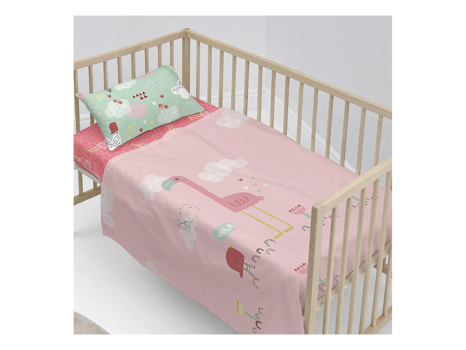 Juego de sabana Cuna (100x130 cm) Hola