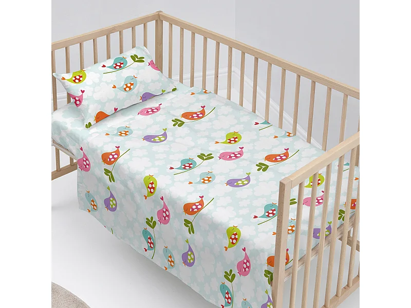 Bettlaken-set Kinderbett 120x180 cm Little birds
