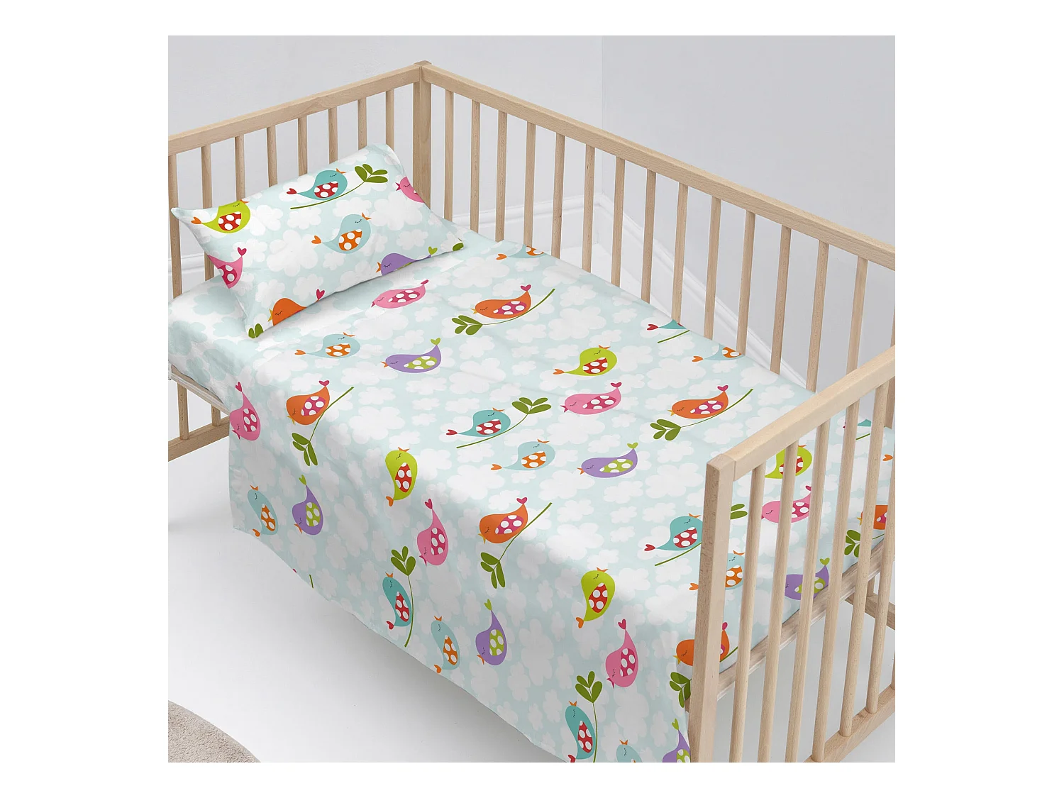 Bettlaken-set Kinderbett 120x180 cm Little birds