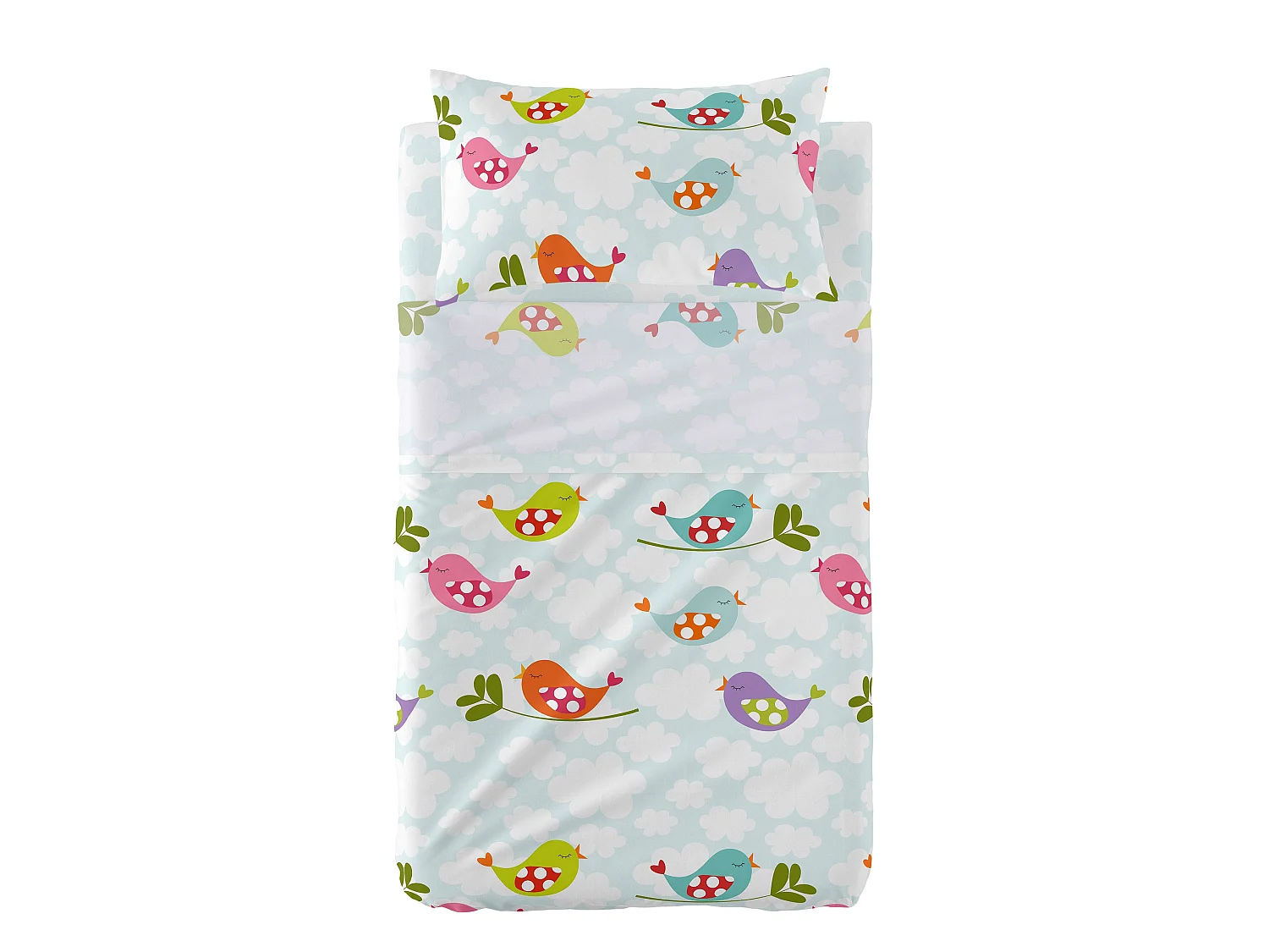 Bettlaken-set Kinderbett 120x180 cm Little birds