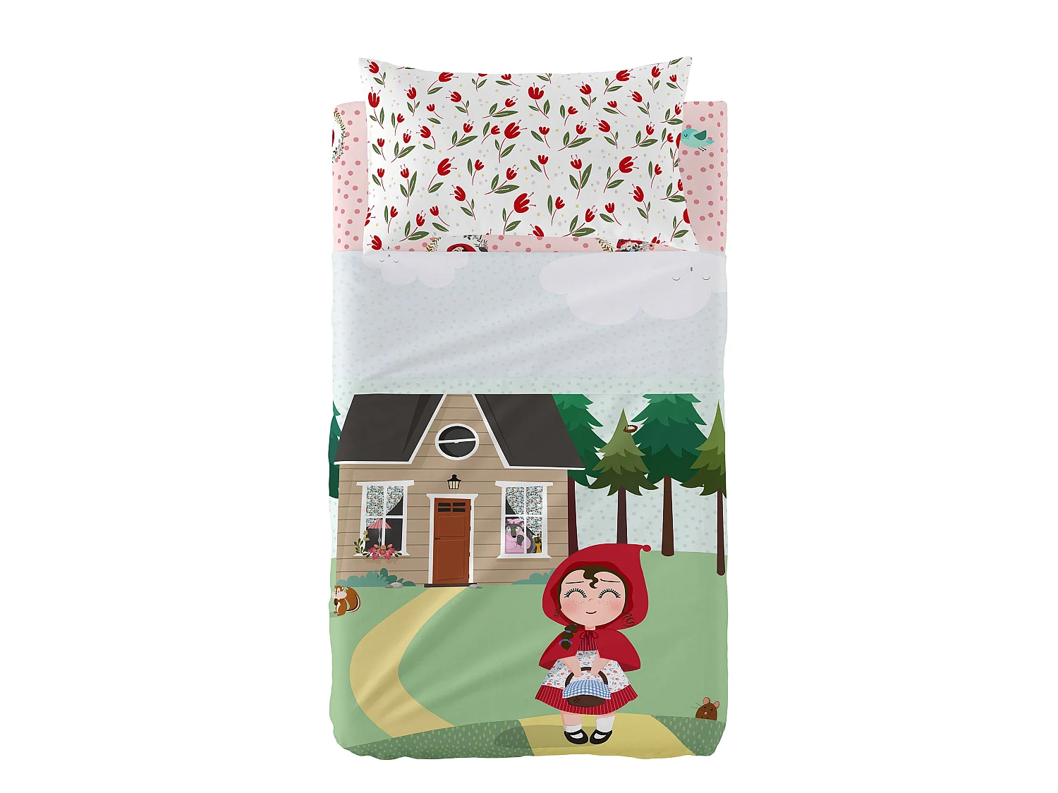 Juego de sabana Maxicuna (120x180 cm) Red riding hood