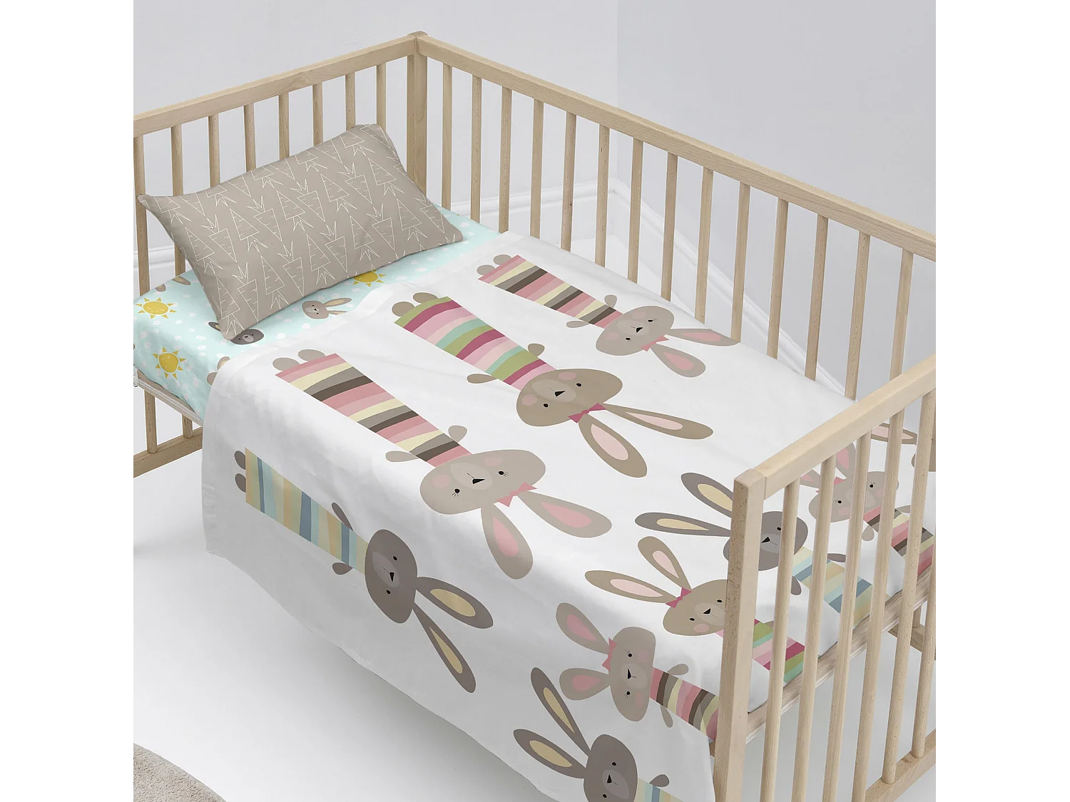 Juego de sabana Maxicuna (120x180 cm) Rabbit family