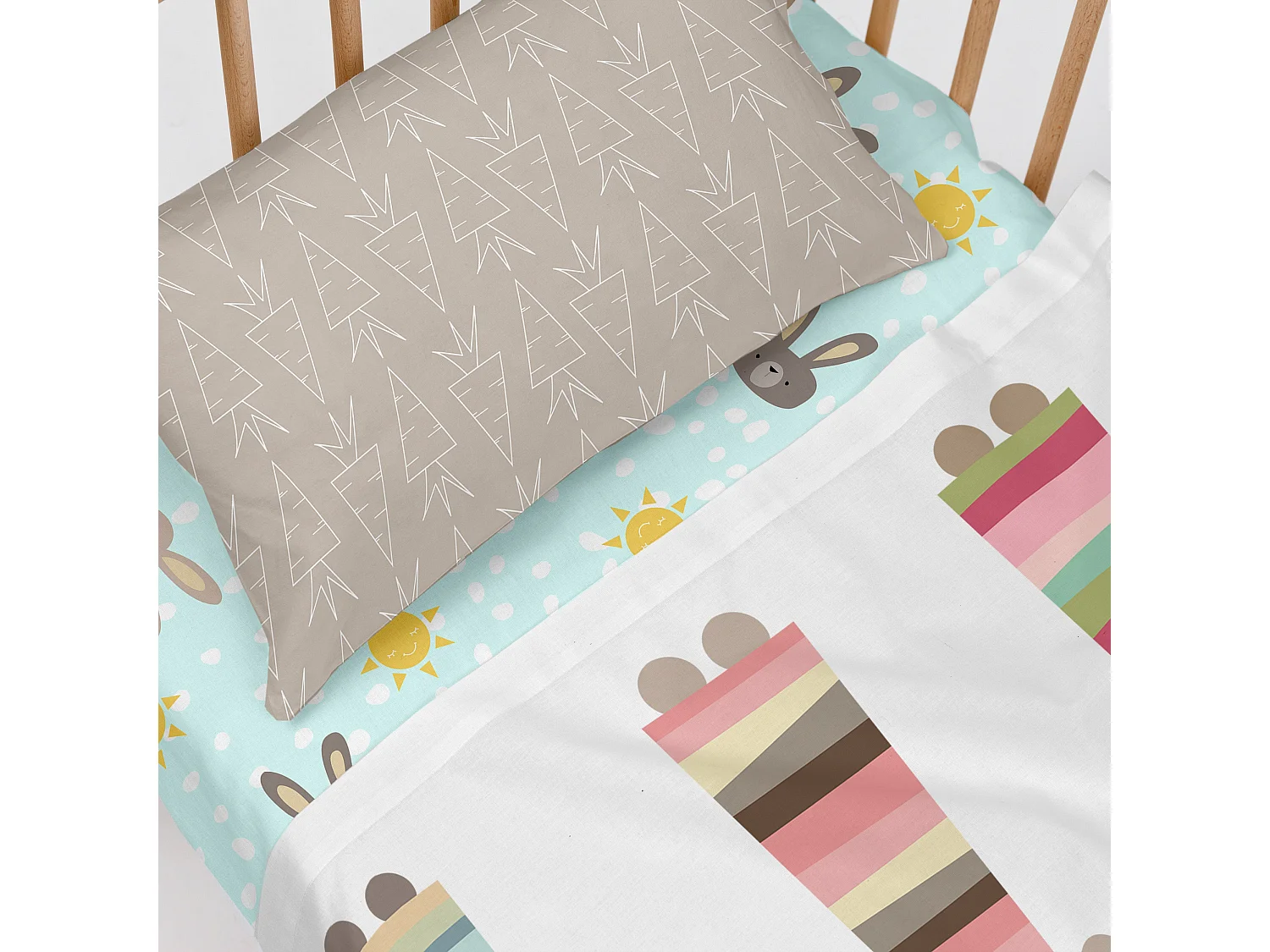 Juego de sabana Maxicuna (120x180 cm) Rabbit family