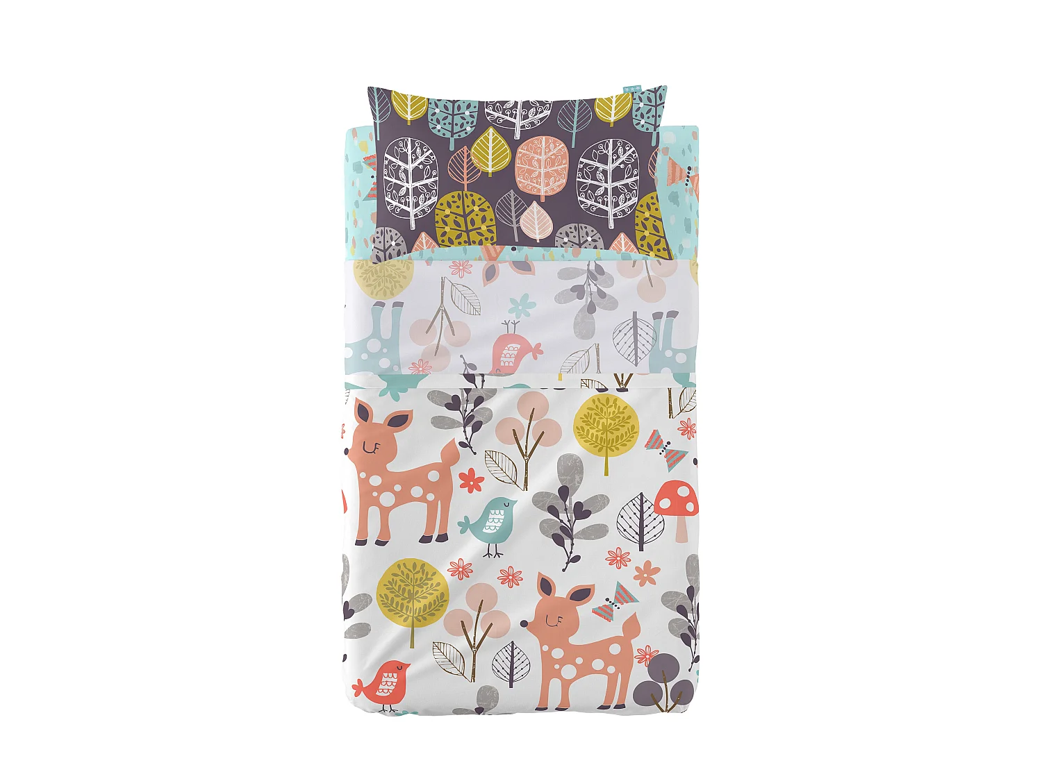 Bettlaken-set Kinderbett 120x180 cm Woodland