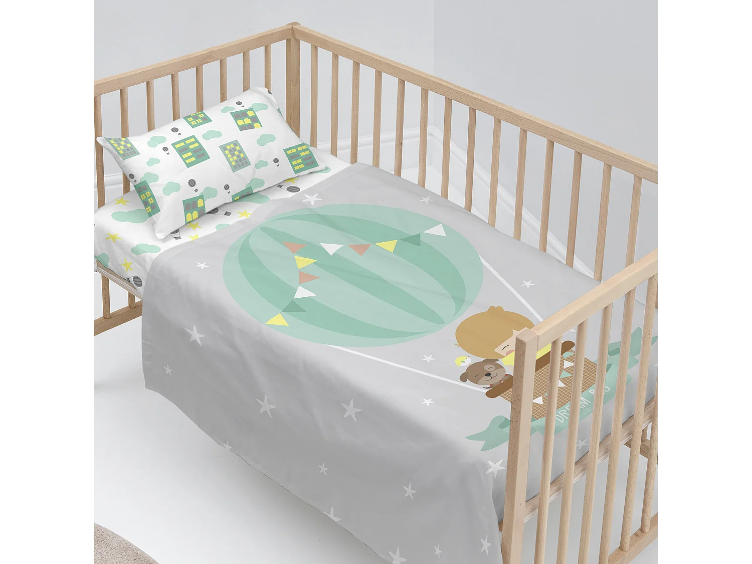 Bettlaken-set Kinderbett 120x180 cm Air balloon