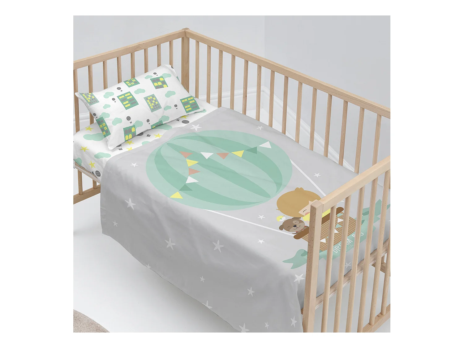 Bettlaken-set Kinderbett 120x180 cm Air balloon