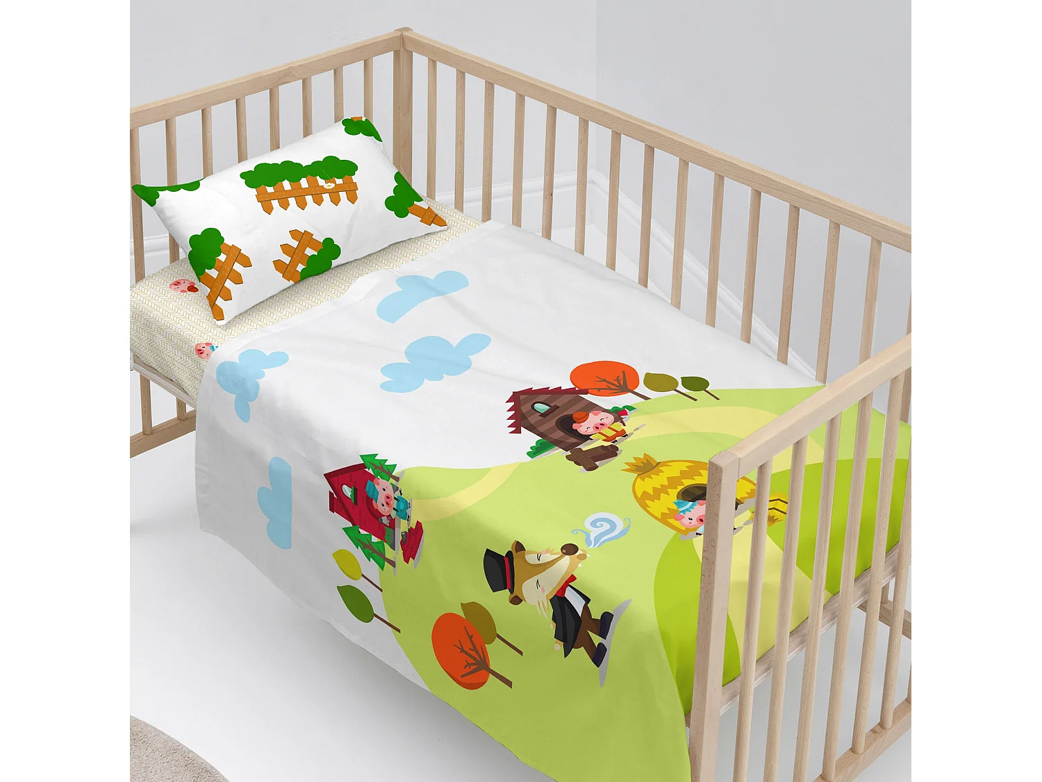 Bettlaken-set Kinderbett 100x130 cm Piggys