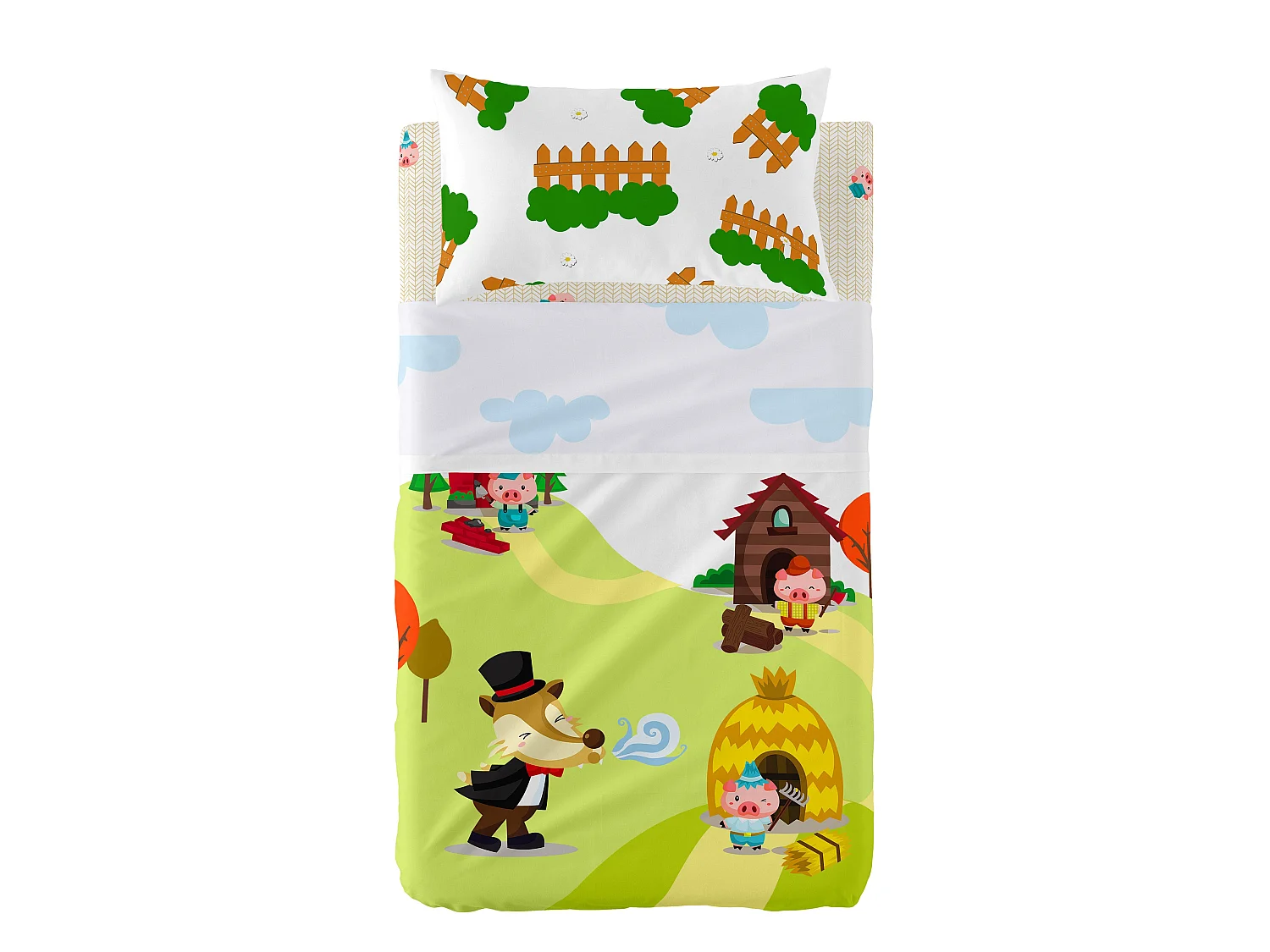 Bettlaken-set Kinderbett 100x130 cm Piggys
