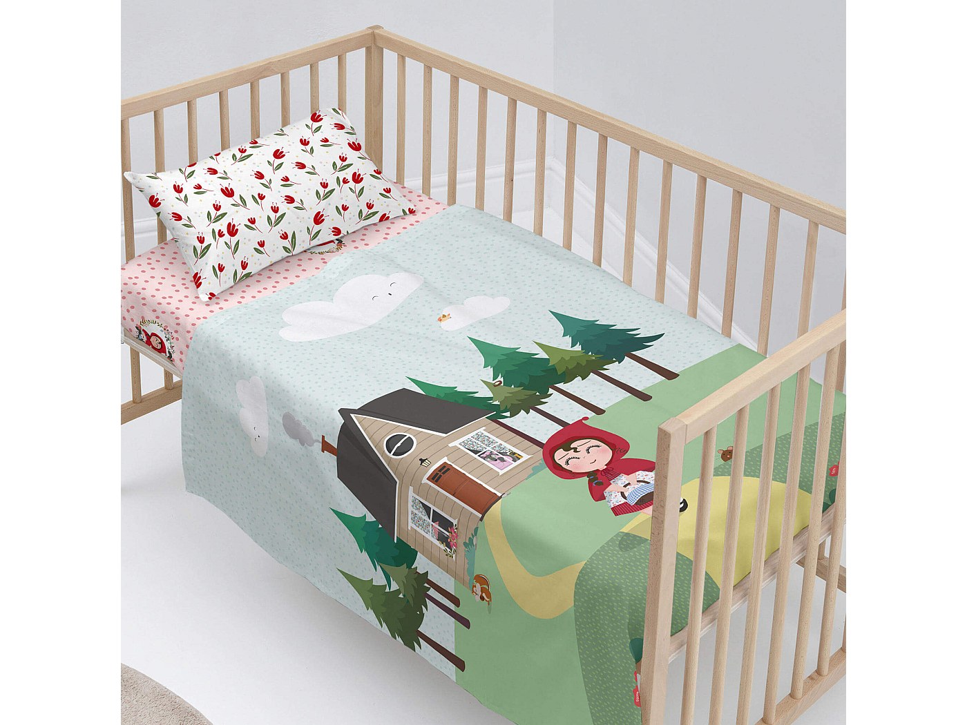 Interbaby Parure Berceau 3 Pièces Pirata - Draps Et Coussin Coton