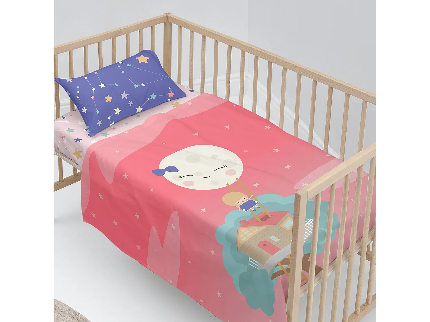 Bettlaken-set Kinderbett 120x180 cm Moon dream