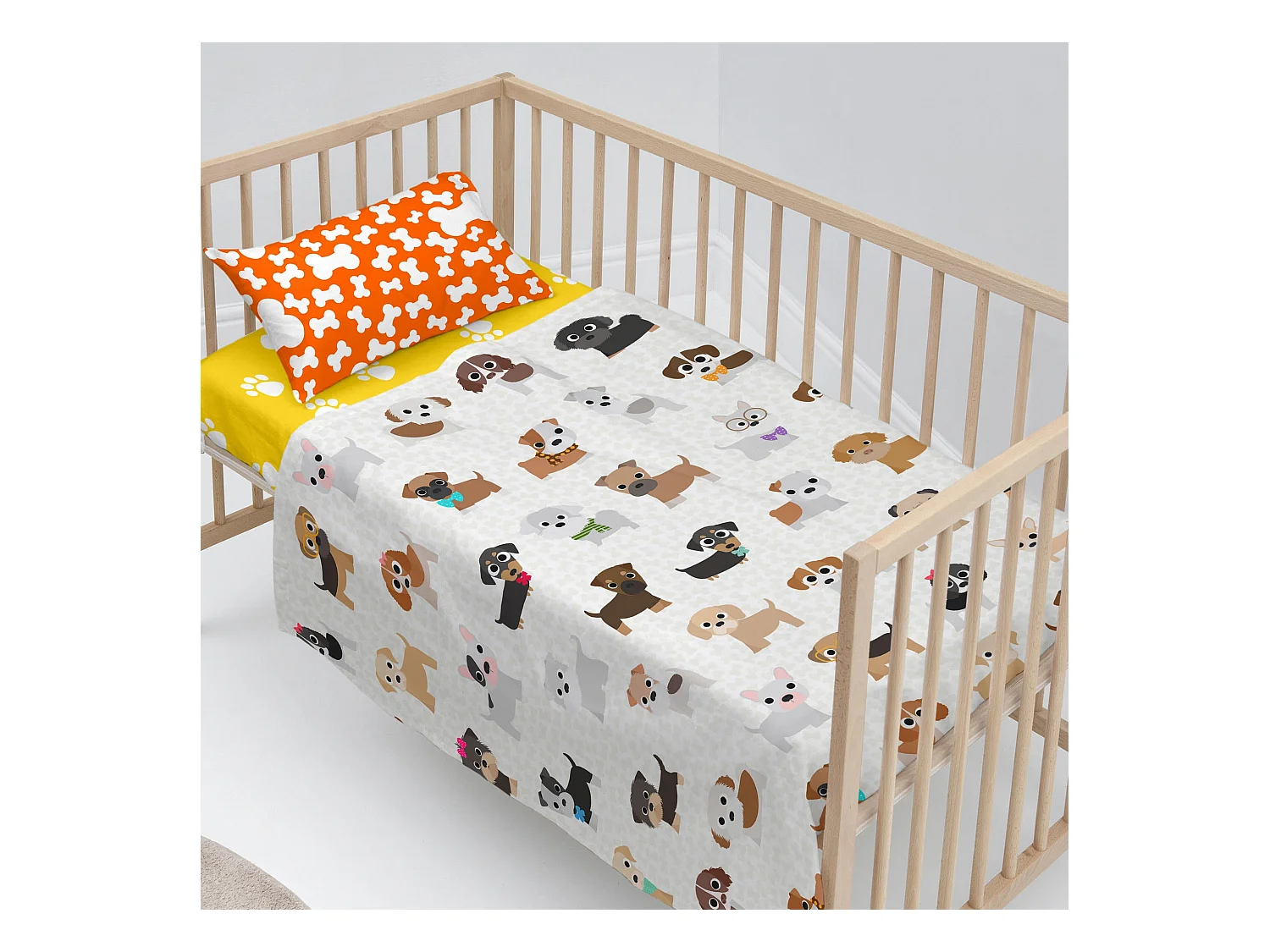 Bettlaken-set Kinderbett 120x180 cm Dogs