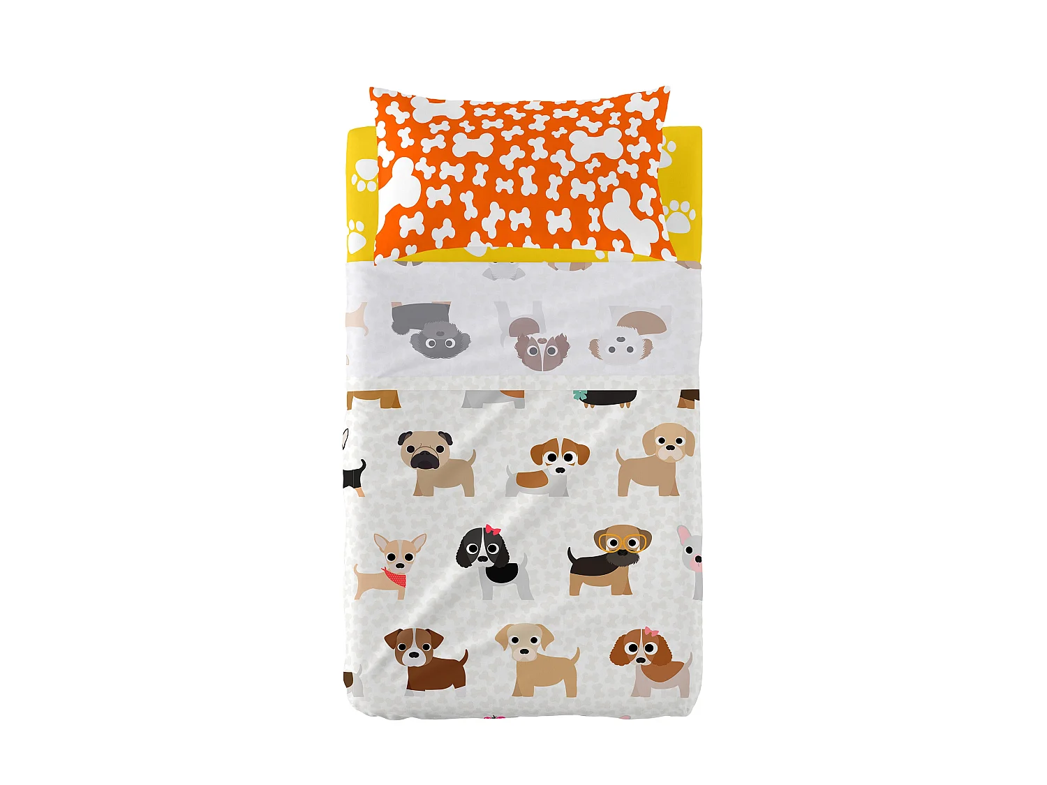Bettlaken-set Kinderbett 120x180 cm Dogs