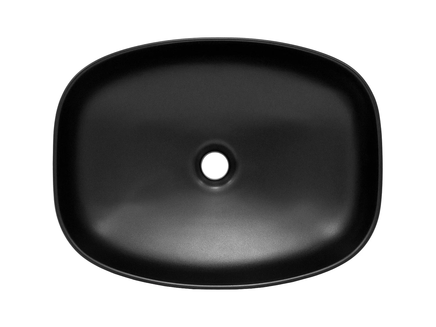 Lavabo da appoggio nero opaco lavello con set di scarico cromato 50,5 x 38,5 cm