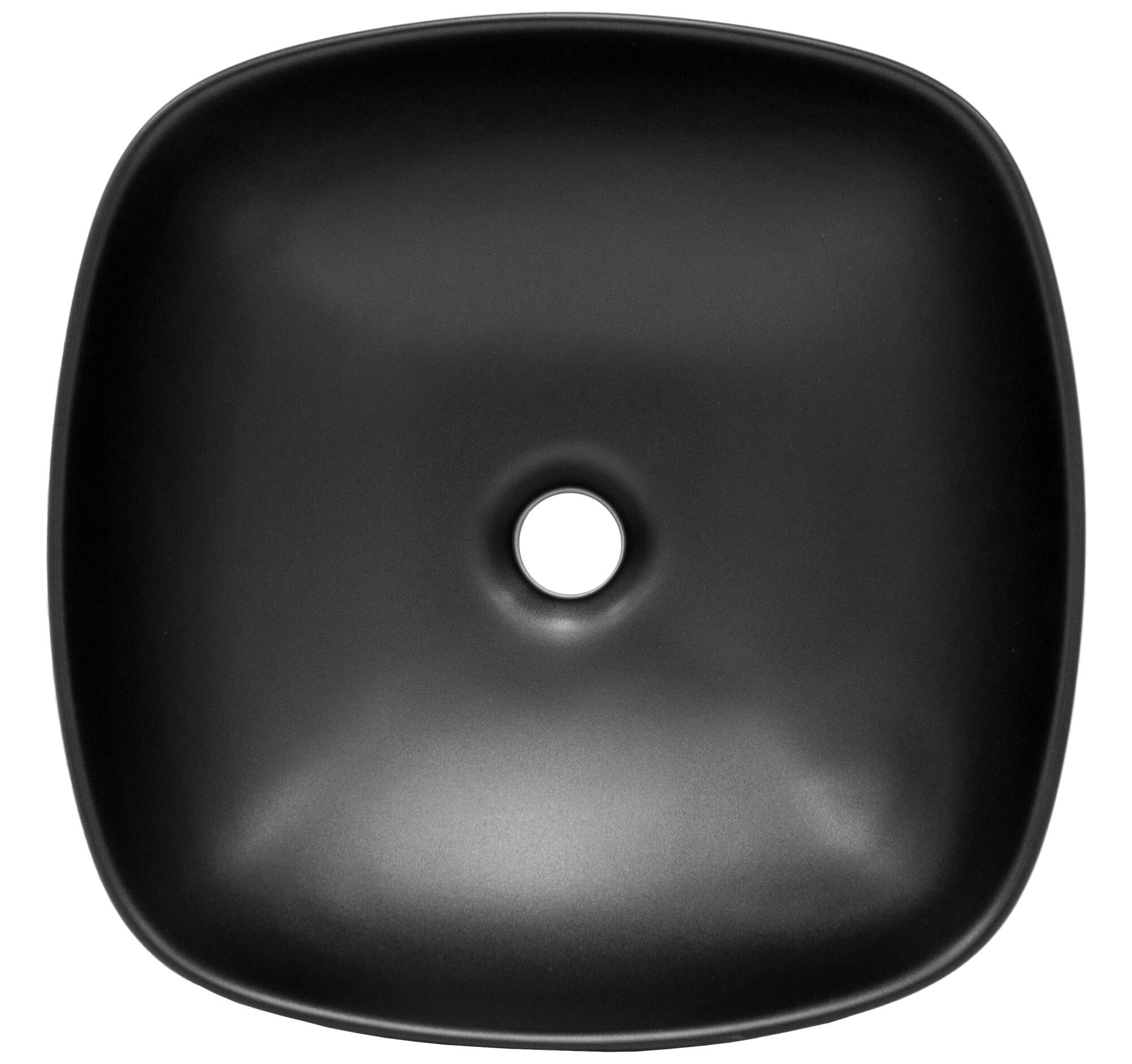 Lavabo Cuadrado De Cer Mica Negro Mate Con Tap N De Desag E Ml Design