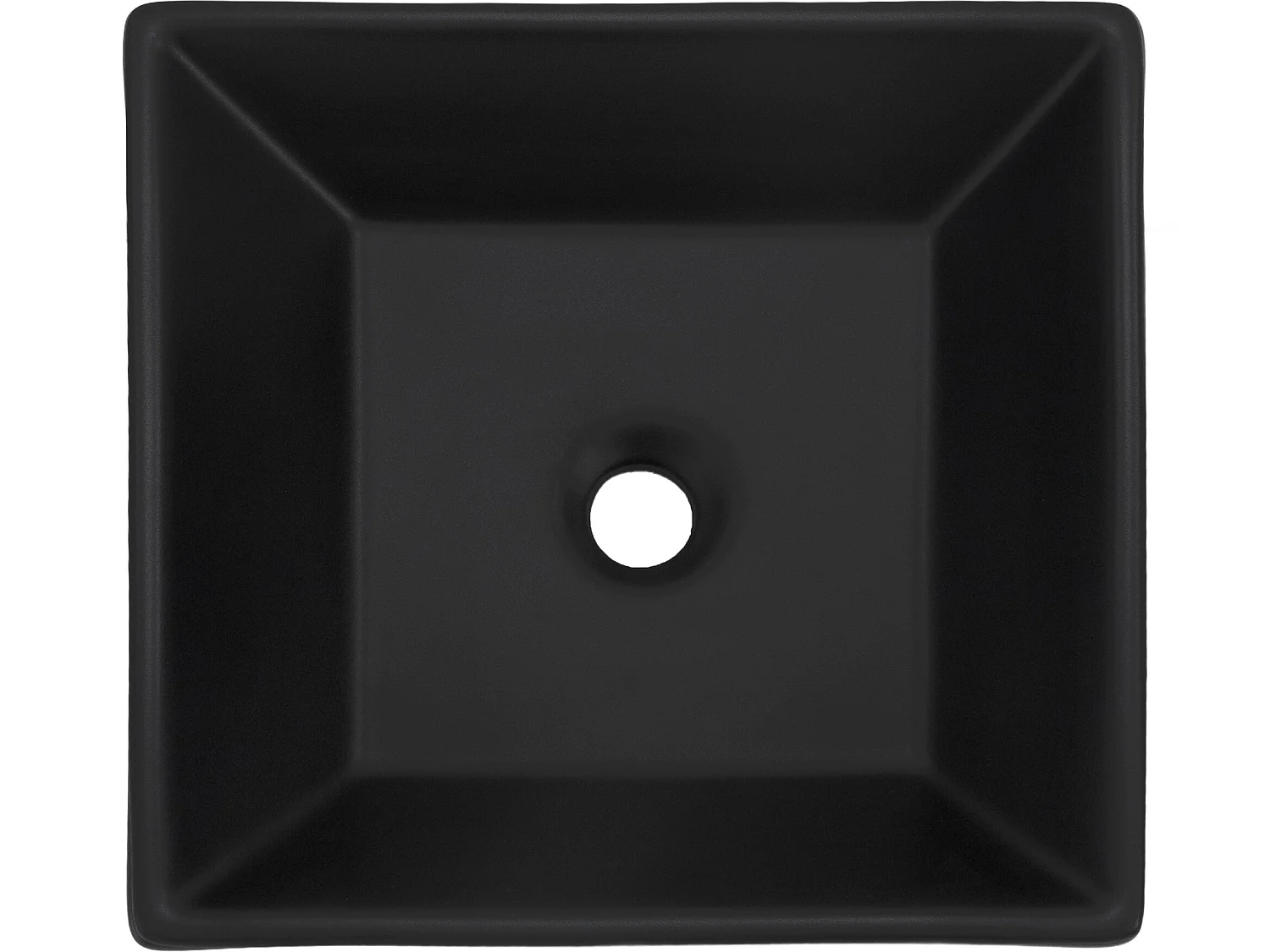 Vasque à poser en céramique noir lavabo avec garniture de vidage ML-DESIGN