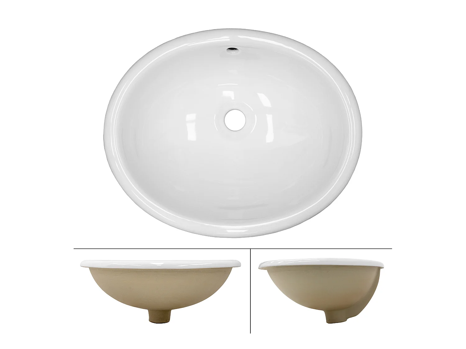 Lavabo in ceramica bianca con scarico a scomparsa e troppopieno ML-DESIGN